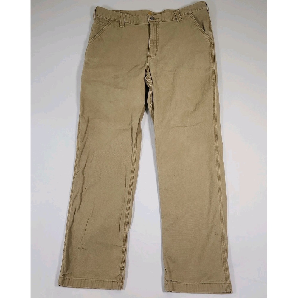 Carhartt Rugged Flex Relaxed Fit Canvas Work Pants Style #102291 Tan Men's 38x31